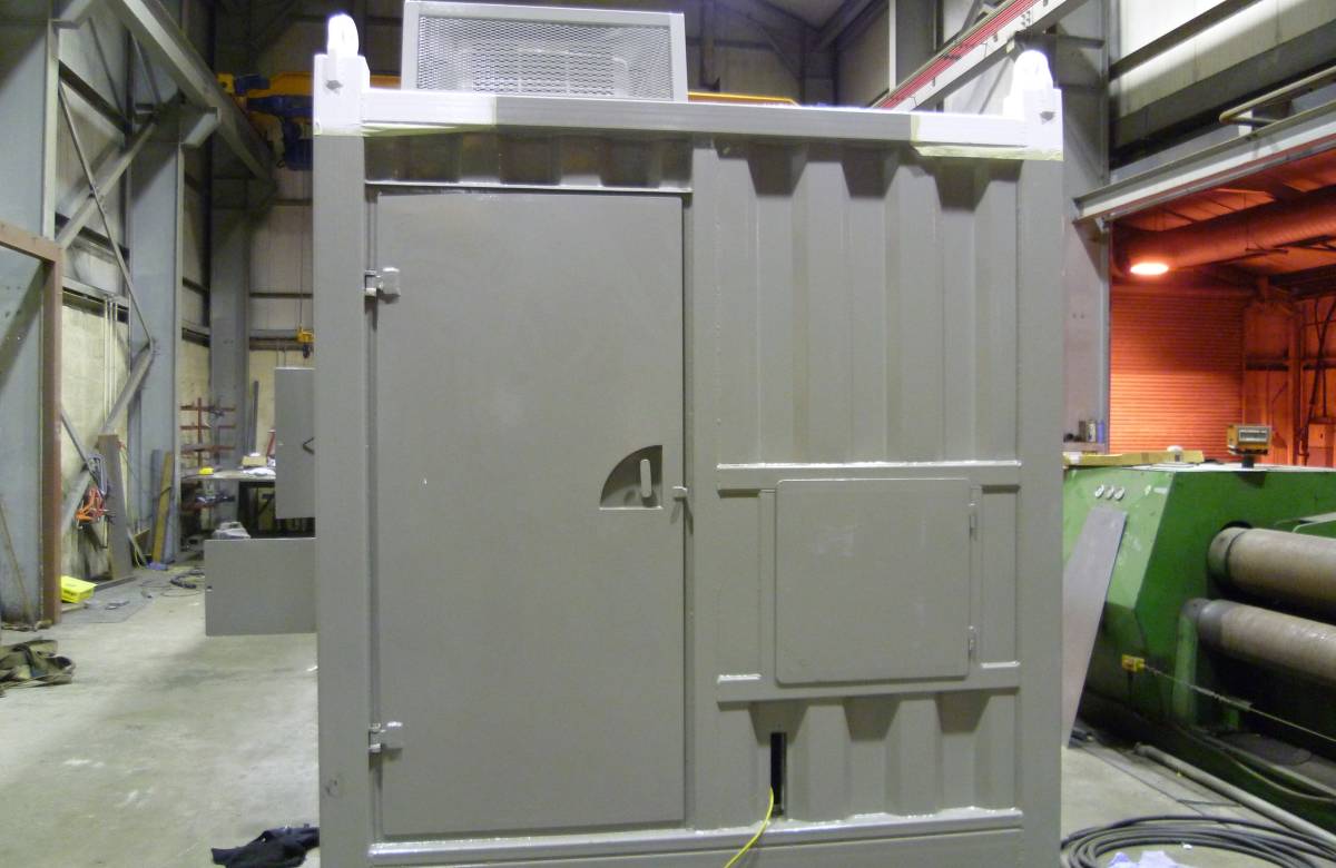 Containerised solution manufactured by JGC engineering for the oil & gas industry at JGC Engineering's facilities
