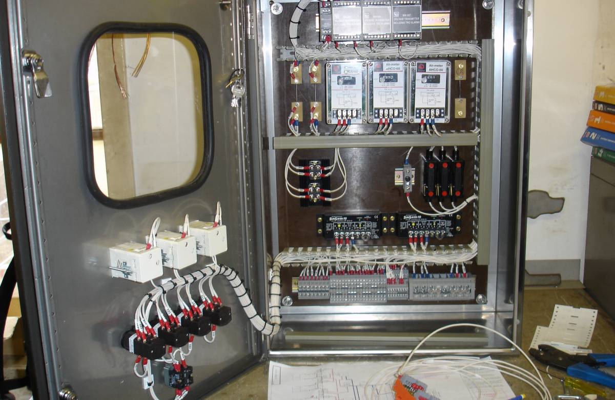 The inside of a ECI panel that was built by JGC Engineering for a cilent