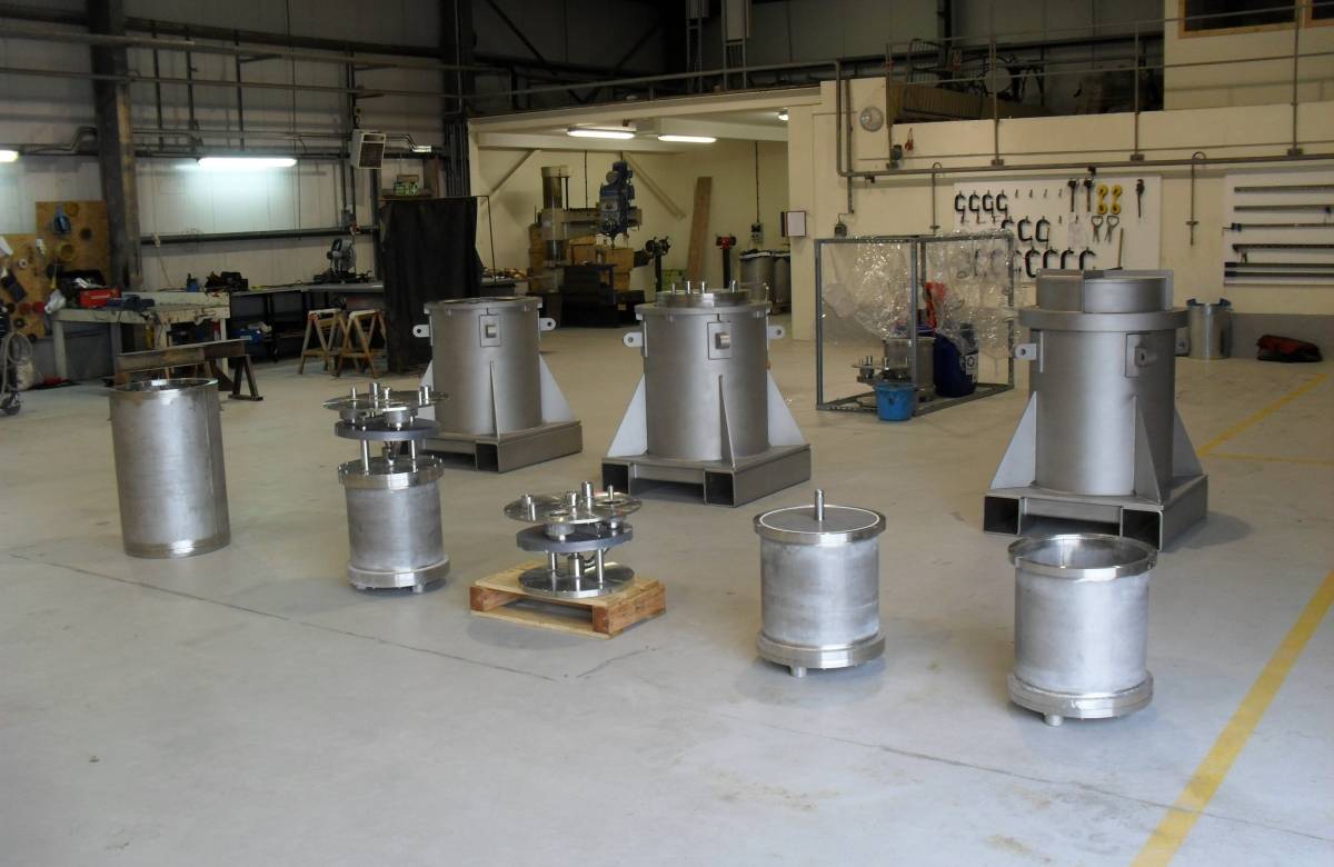 assortment of nuclear exchange columns manufactured by JGC Engineering for Sellafield Nuclear power station
