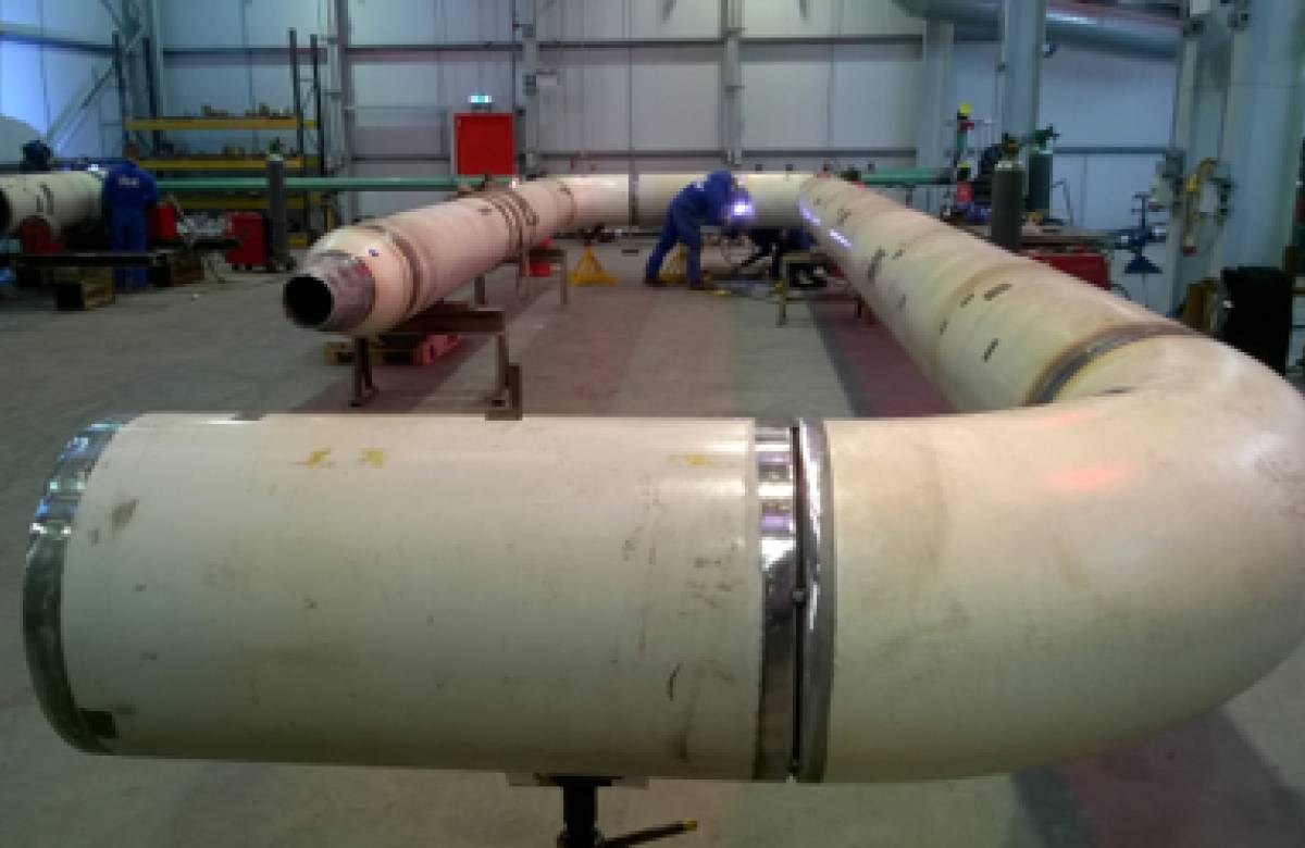 Bespoke utilities pipework manufactured and fabricated by JGC Engineering in JGC's world-class facilities in Scotland