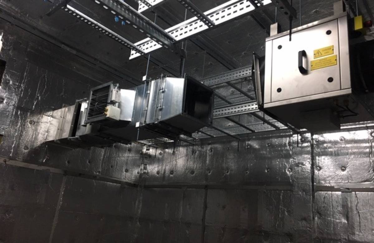 Installed Industrial steel Ductwork for HVAC systems manufactured and fabricated by JGC Engineering
