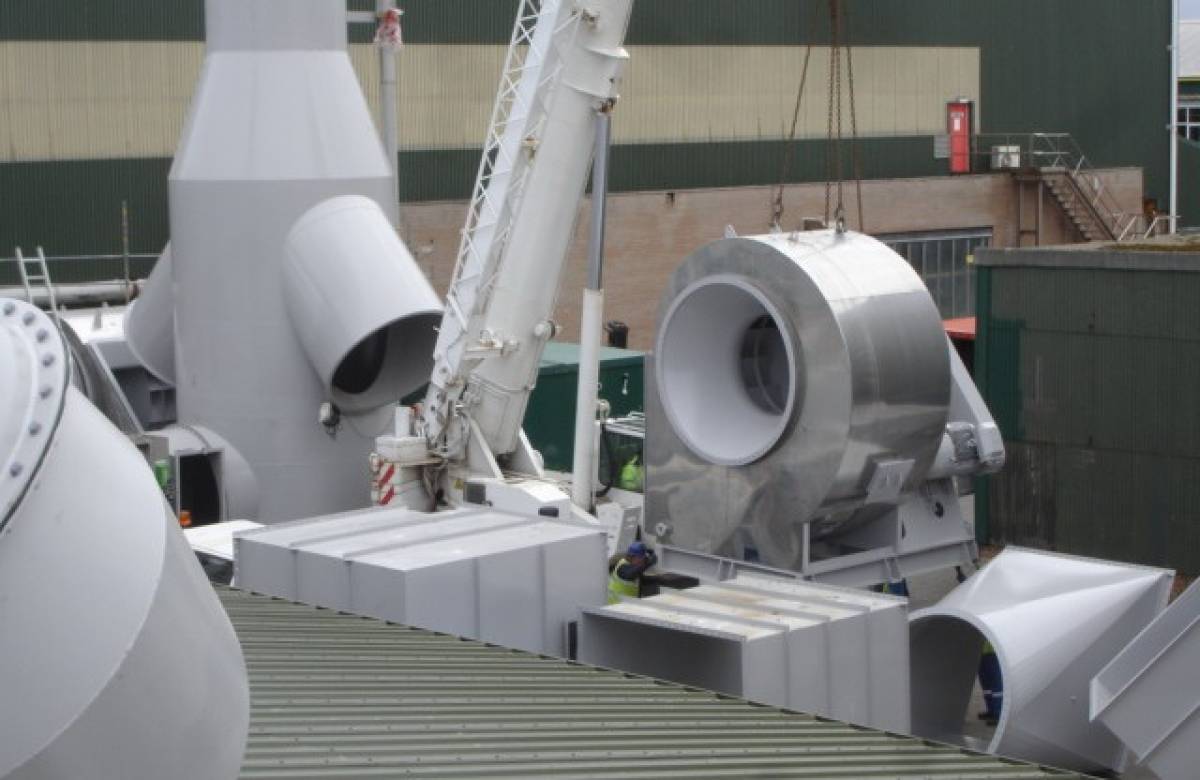 North fan stack installed by JGC Engineering on site