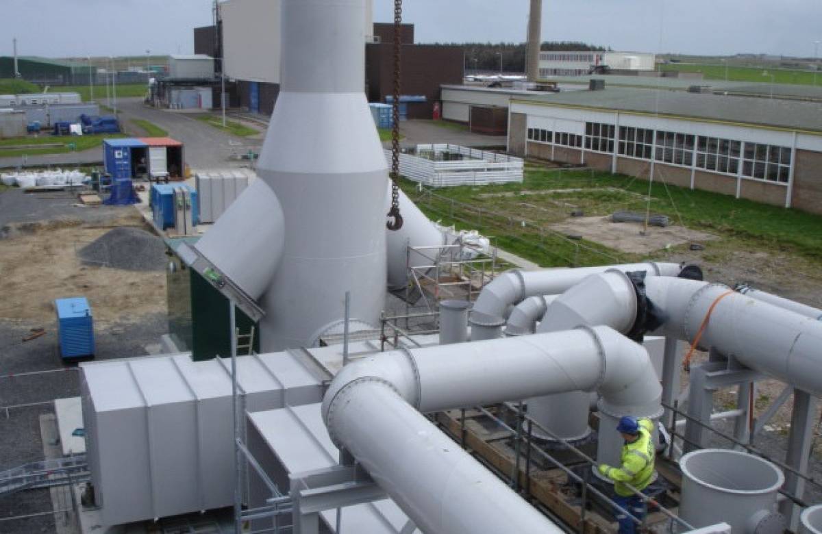 South fan stack of HVAC systems, manufactured and developer by JGC Engineering, being installed by JGC Engineering on site