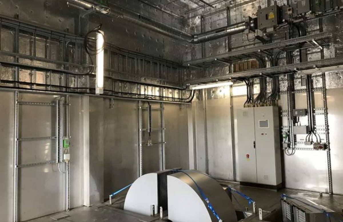 Inside a bespoke metal container unit designed and fabricated by JCG Engineering